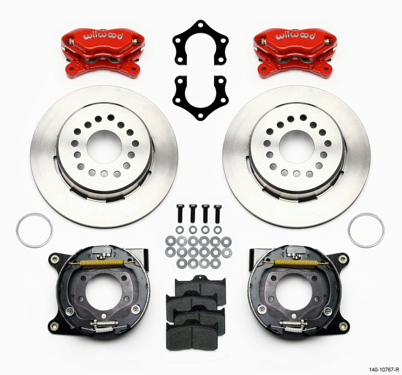 Wilwood Forged Dynalite P/S Park Brake Kit Red Mopar/Dana 2.50in Off w/Snap Ring Brng-thumbmail-1