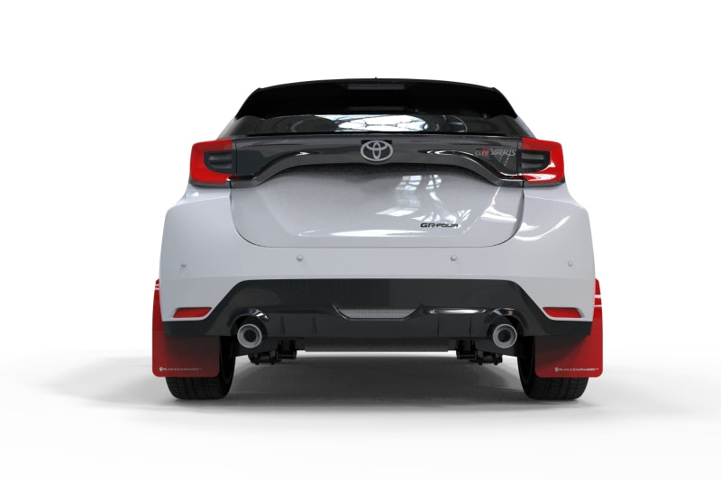 Rally Armor 20-22 Toyota GR Yaris Hatchback Red Mud Flap w/ White Logo-thumbmail-2