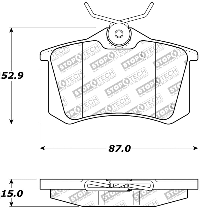 StopTech 02-08 Audi A4 Quattro / 2/99-02 Audi S4 / 93-10 VW Golf GL/GLS Performance Rear Brake Pads-thumbmail-3