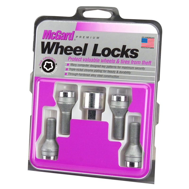 McGard Wheel Lock Bolt Set - 4pk. (Cone Seat) M14X1.5 / 17mm Hex / 29.0mm Shank Length - Chrome-thumbmail-6