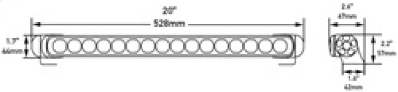 Hella LED Lamp Light Bar 9-33V 470/19in DRV MV ECE
