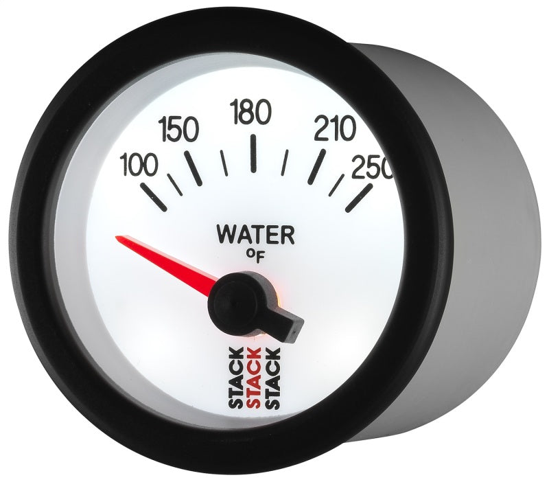 Autometer Stack 52mm 100-250 Deg F 1/8in NPTF Electric Water Temp Gauge - White-thumbmail-2