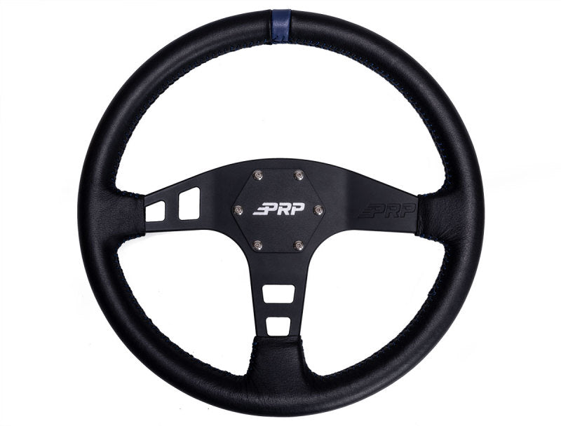 PRP Flat Leather Steering Wheel- Blue-thumbmail-1