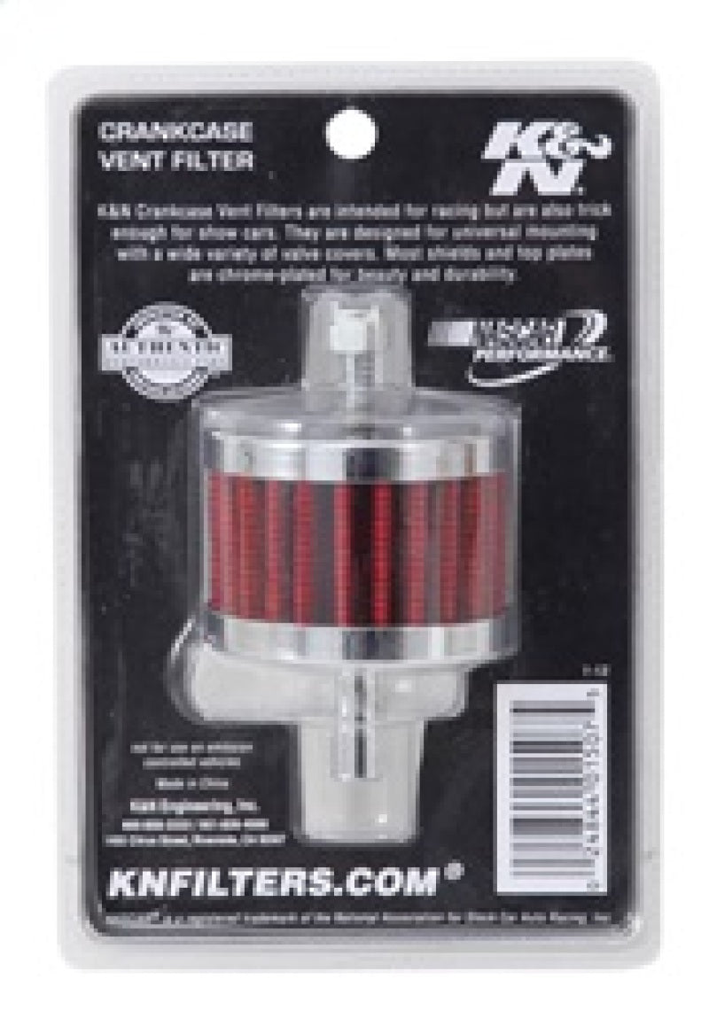 K&N Steel Base Crankcase Vent Filter 3/8in OD Tube  2in OD 1-1/2in Height-thumbmail-7