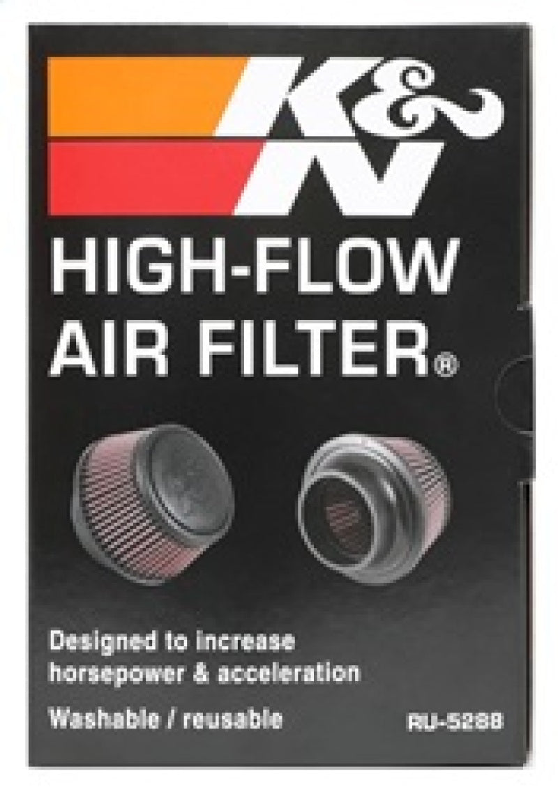 K&N Universal Round Clamp-On Air Filter 3in Flange ID x 6in Base OD x 4.625in Top OD x 3in Height-thumbmail-10