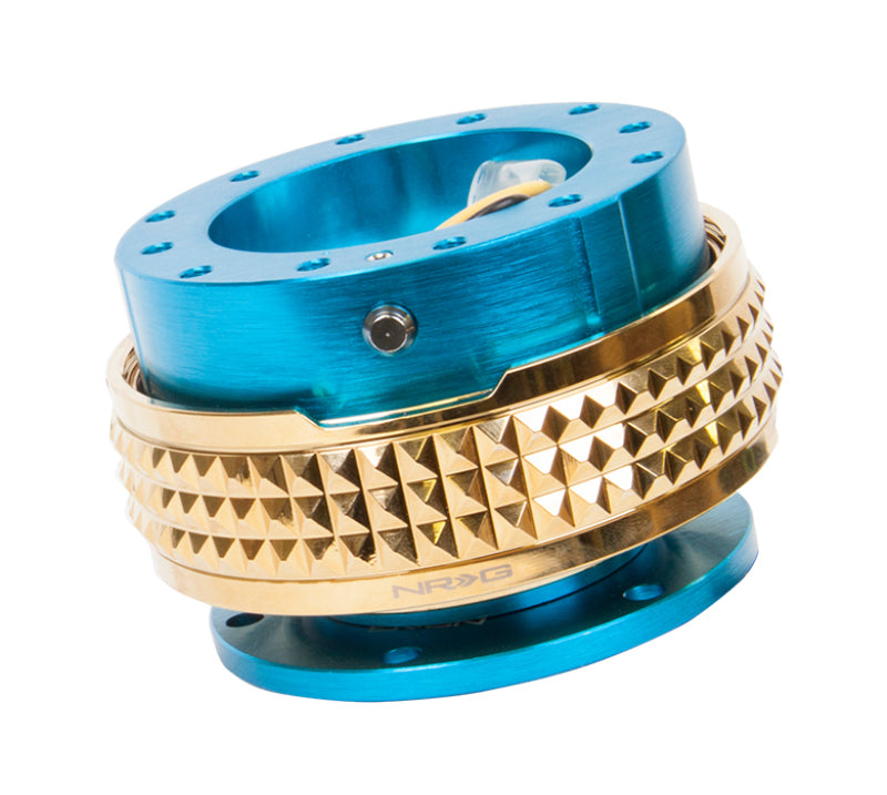 NRG Quick Release Kit - Pyramid Edition - New Blue Body / Chrome Gold Pyramid Ring-thumbmail-2