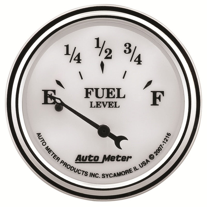 AutoMeter Gauge Fuel Level 2-1/16in. 240 Ohm(e) to 33 Ohm(f) Elec Old Tyme White II-thumbmail-1