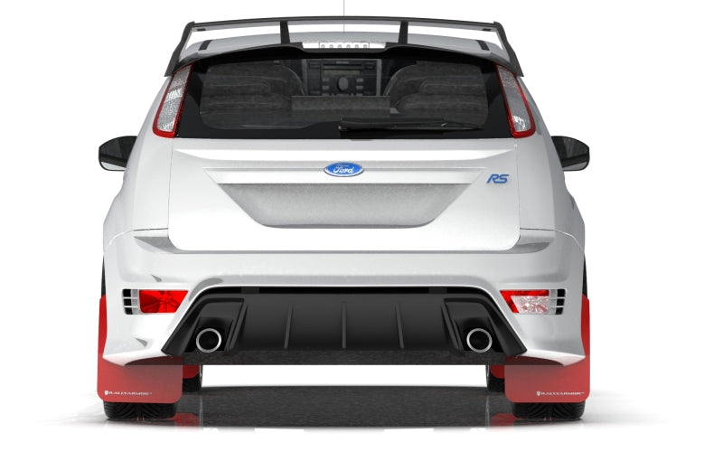 Rally Armor 09-11 Ford Focus MK2 RS Red UR Mud Flap White Logo-thumbmail-2