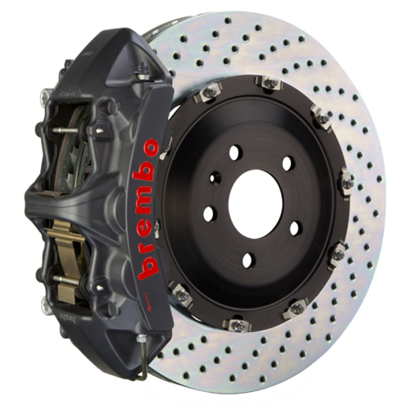 Brembo 09-11 GTR/12+ GTR Front GTS BBK 6 Piston Cast 405x34 2pc Rotor Drilled-Black HA-thumbmail-1