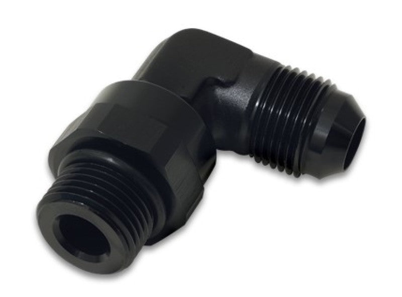 Vibrant -12AN Male Flare to Male -12AN ORB Swivel 90 Degree Adapter Fitting - Anodized Black-thumbmail-2