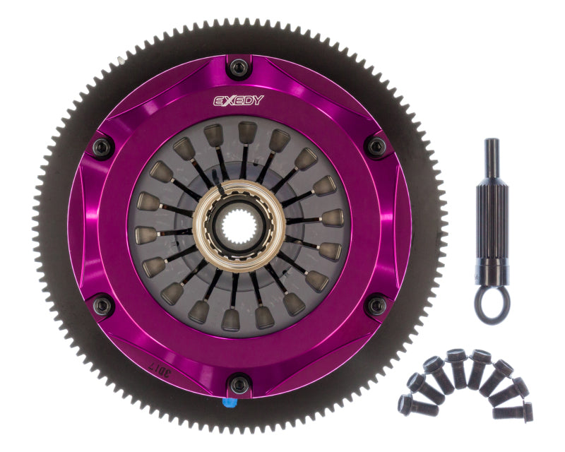 Exedy 2005-2005 Saab 9-2X Aero H4 Hyper Twin Cerametallic Clutch Sprung Center Disc Pull Type Cover-thumbmail-2