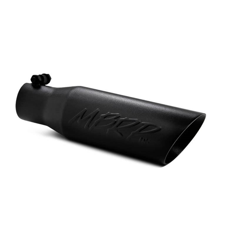 MBRP Universal Tip 3.5 O.D. Dual Wall Angled 2.5 inlet 12 length - Black Finish-thumbmail-2