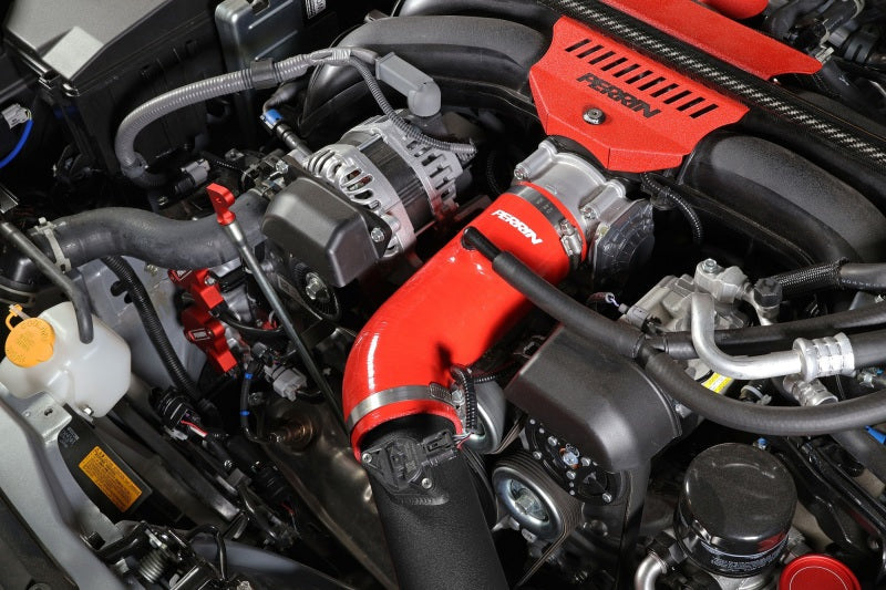 Perrin 22-23 Subaru BRZ/Toyota GR86 Silicone Inlet Hose (3in. ID / SS Wire) - Red-thumbmail-5