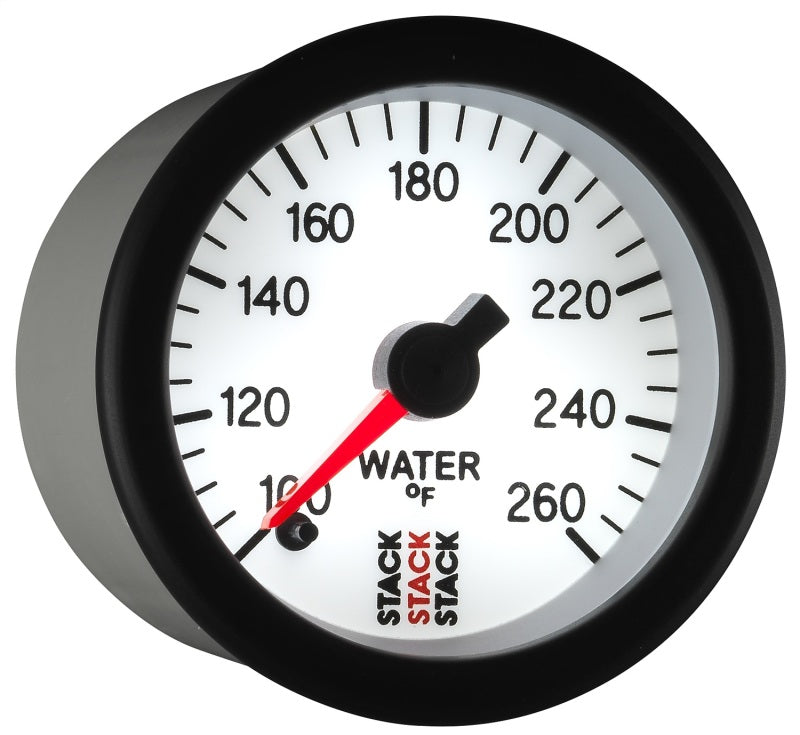 Autometer Stack 52mm 100-260 Deg F 1/8in NPTF Male Pro Stepper Motor Water Temp Gauge - White-thumbmail-4
