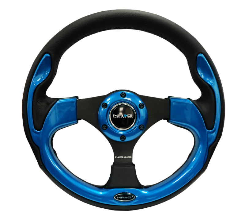 NRG Reinforced Steering Wheel (320mm) Blk w/Blue Trim-thumbmail-2