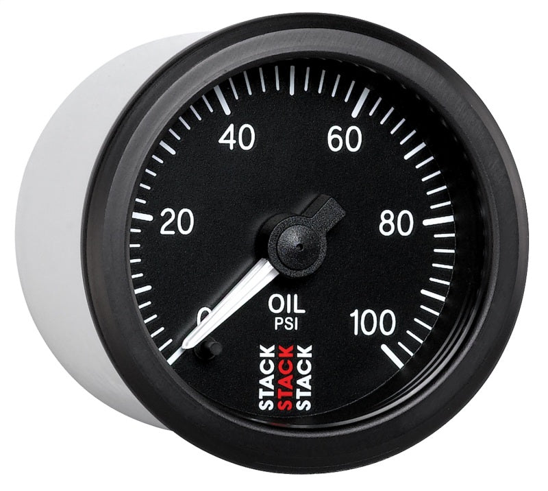 Autometer Stack 52mm 0-100 PSI 1/8in NPTF Male Pro Stepper Motor Oil Pressure Gauge - Black-thumbmail-2