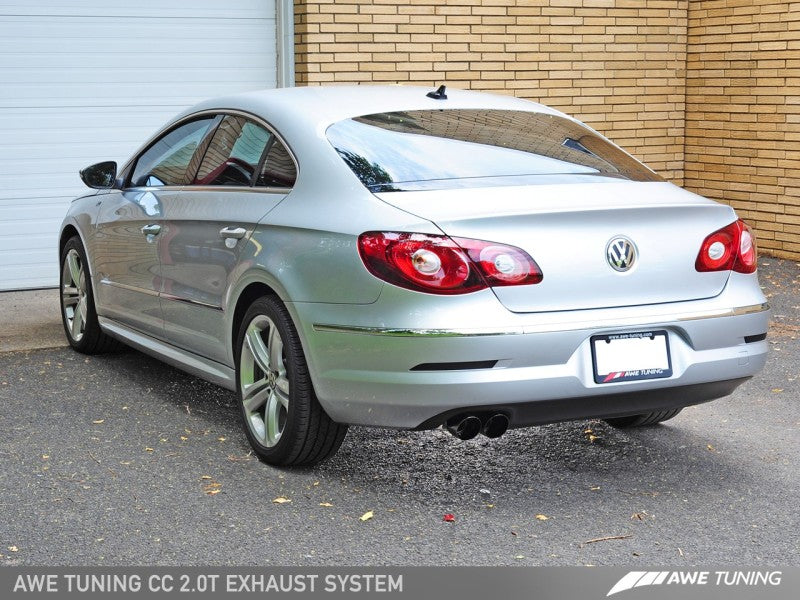 AWE Tuning VW CC 2.0T Touring Edition Performance Exhaust - Diamond Black Tips-thumbmail-1