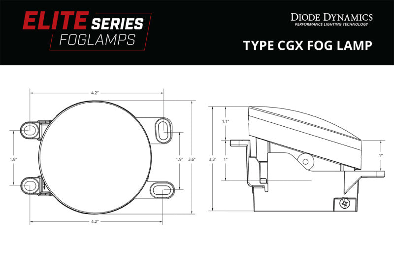 Diode Dynamics Elite Series Type CGX Fog Lamps - White (Pair)-thumbmail-2
