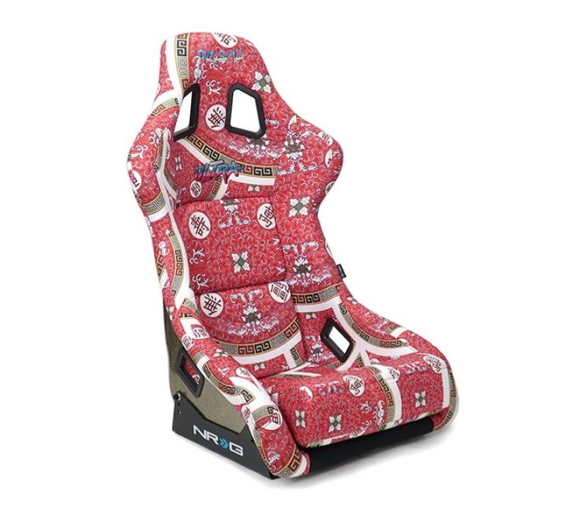 NRG FRP Bucket Seat PRISMA Oriental Longivity Plate Edition W/ Gold Pearlized Back - Large-thumbmail-2
