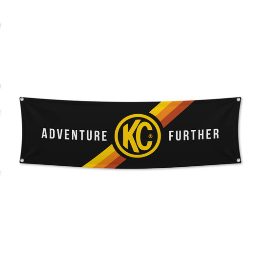 KC HiLiTES 17in. x 60in. Banner - Black w/Yellow