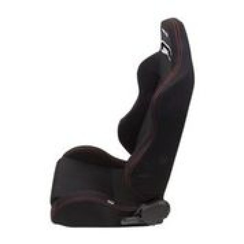 NRG Sport Seats (Pair) Type-R Cloth w/NRG Logo - Black w/Red Stitch-thumbmail-2