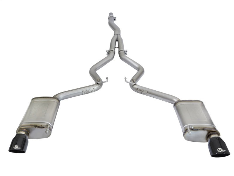aFe MACHForce XP Exhausts Cat-Back SS-304 EXH w/ Black Tips 15-16 Ford Mustang EcoBoost 2.3L (t)-thumbmail-2