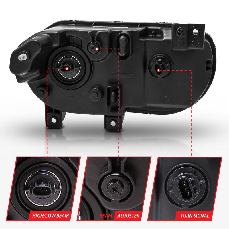 ANZO 2008-2014 Dodge Challenger Crystal Headlights Black-thumbmail-5
