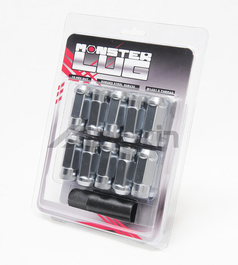 Wheel Mate 14x1.50 Monster Open End Silver Lug Nut - Set of 20-thumbmail-1