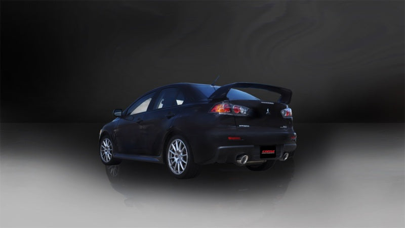 Corsa 08-14 Mitsubishi Lancer Evolution X Sedan 2.0L Polished Sport Dual Rear Cat-Back Exhaust-thumbmail-4