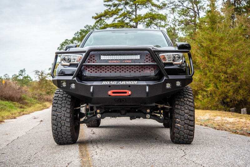 Road Armor 16-20 Toyota Tacoma Stealth Front Winch Bumper w/Lonestar Guard - Tex Blk-thumbmail-3