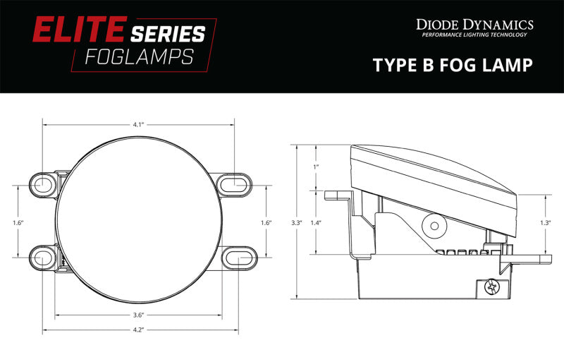 Diode Dynamics Elite Series Type B Fog Lamps - Yellow (Pair)-thumbmail-3