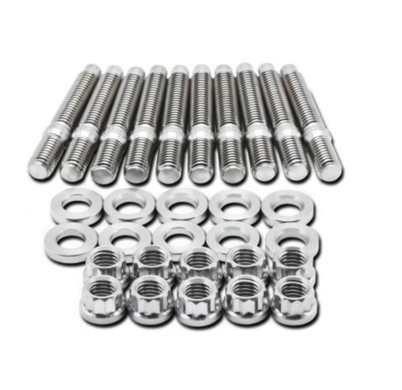 BLOX Racing SUS303 Stainless Steel Manifold Stud Kit M8 x 1.25mm 65mm in Length - 9-piece-thumbmail-1
