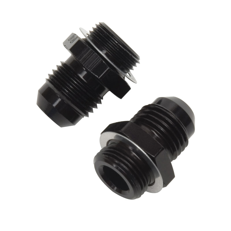 Russell Performance -6 AN Carb Adapter Fittings (2 pcs.) Black-thumbmail-1
