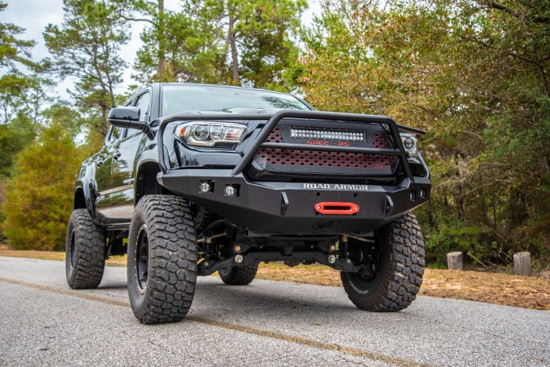 Road Armor 16-20 Toyota Tacoma Stealth Front Winch Bumper w/Lonestar Guard - Tex Blk-thumbmail-4