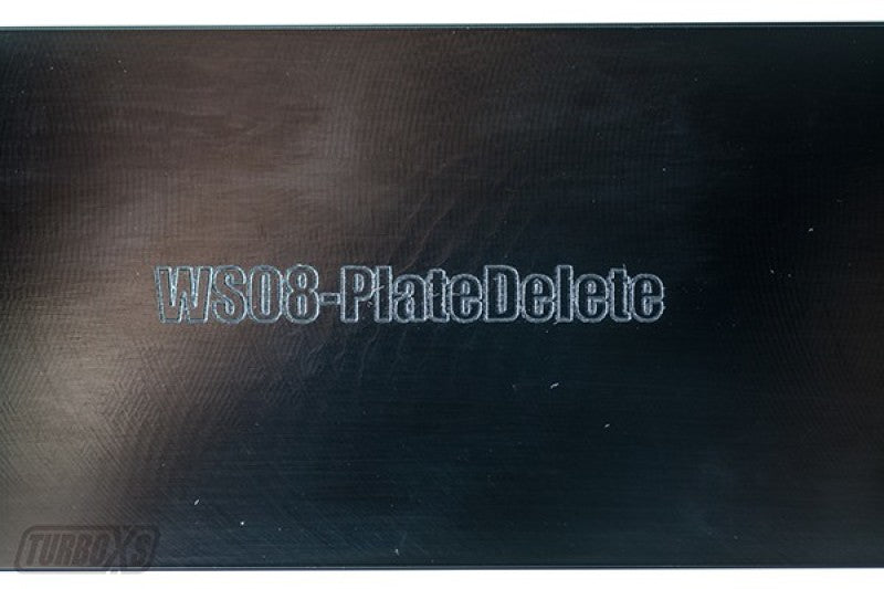 Turbo XS 08-14 Subaru WRX/STi Billet Aluminum License Plate Delete Black Machined WRX Logo-thumbmail-2