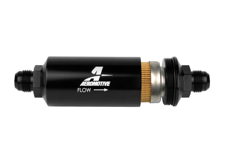 Aeromotive In-Line Filter - (AN -10 Male) 10 Micron Fabric Element Bright Dip Black Finish-thumbmail-1