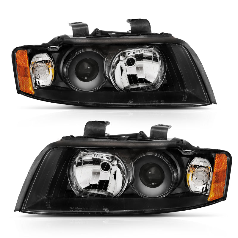 ANZO 2002-2005 Audi A4 Projector Headlight Black G2 (Halogen Type)-thumbmail-1