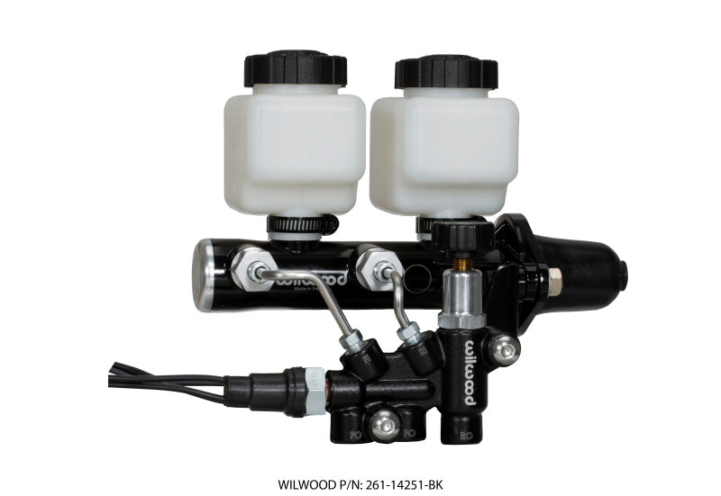 Wilwood Tandem Remote M/C Kit w L/H Brkt & Prop Valve - 1in Bore Black-thumbmail-1