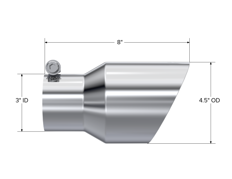 MBRP Universal Tip 4.5in O.D. Dual Wall Angled 3in inlet 8in length T304-thumbmail-4