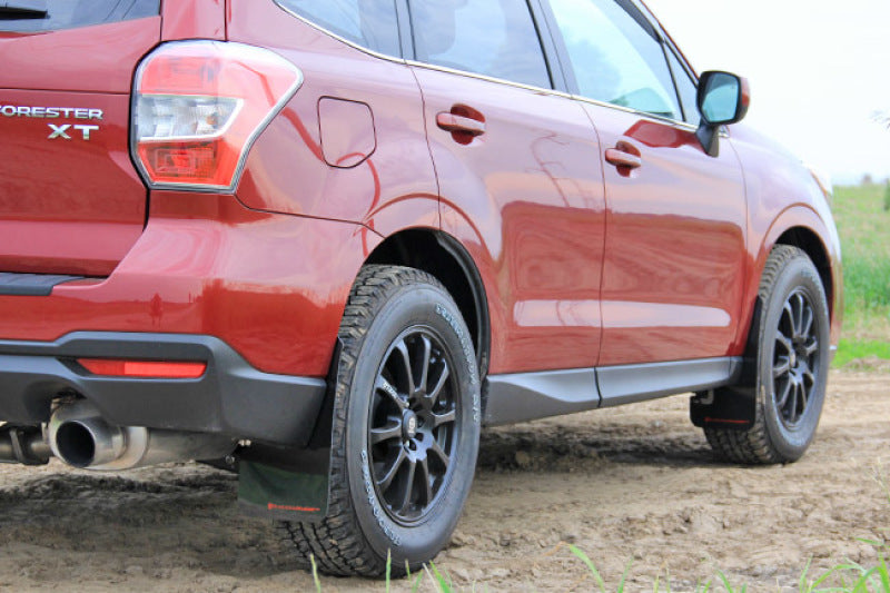 Rally Armor 14-18 Subaru Forester Black Mud Flap w/ Grey Logo-thumbmail-3