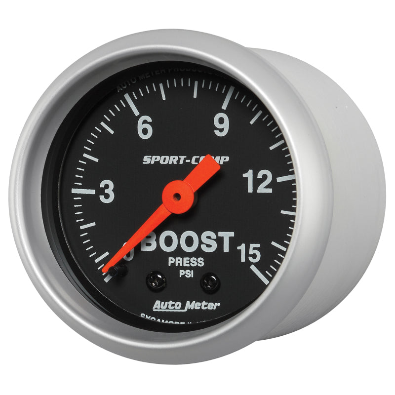Autometer 2-1/16in 0-15 PSI Mechanical Sport-Comp Boost Pressure Gauge-thumbmail-2