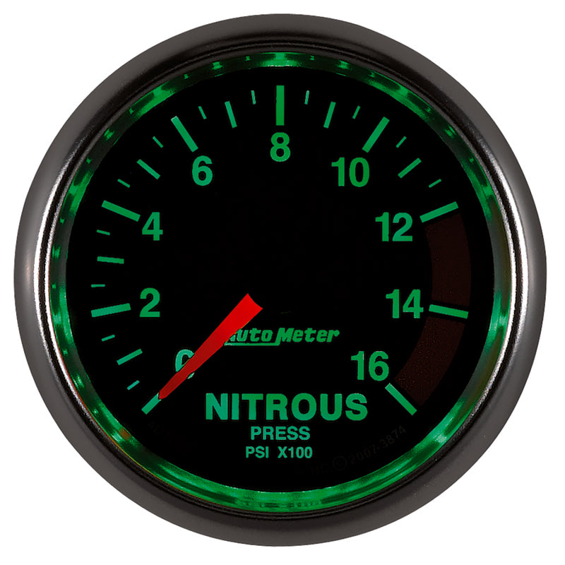 Autometer GS 2 1/16in. 1600PSI Nitrous Fuel Pressure Gauge-thumbmail-3