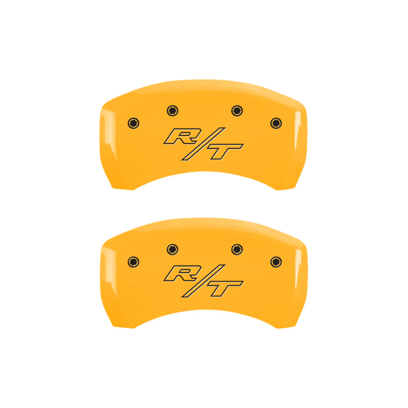 MGP 4 Caliper Covers Engraved Front Charger Rear RT Yellow Finish Black Char 2006 Dodge Charger-thumbmail-4
