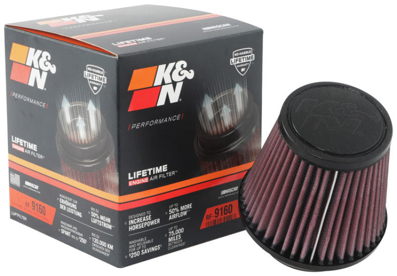 K&N Universal Clamp-On Air Filter 3-1/8in FLG / 4-15/16in B / 3-1/2in T / 4-3/8in H-thumbmail-3