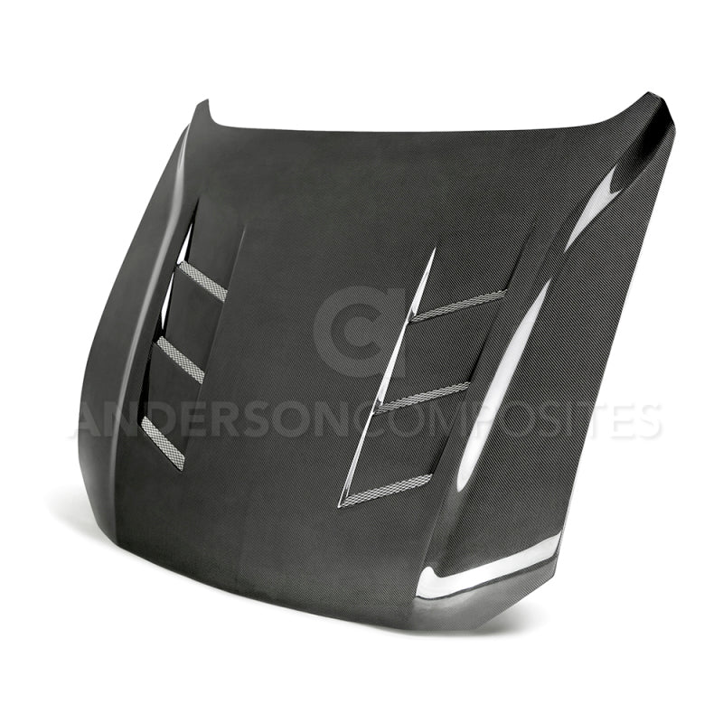 Anderson Composites 2018 Ford Mustang GT Type-SA Style Heat Extractor Double Sided Carbon Fiber Hood-thumbmail-1
