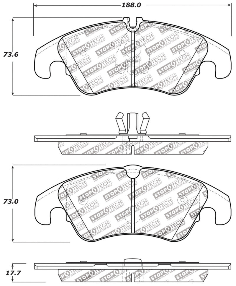 StopTech Performance 08-10 Audi A5 / 10 S4 / 09-10 Audi A4 (except Quattro) Front Brake Pads-thumbmail-3