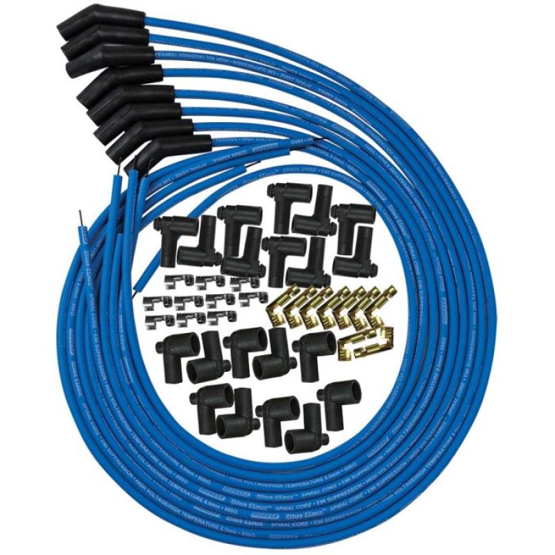 Moroso Universal Ignition Wire Set - Blue Max - Spiral Core - Unsleeved - 135 Degree - Blue-thumbmail-1