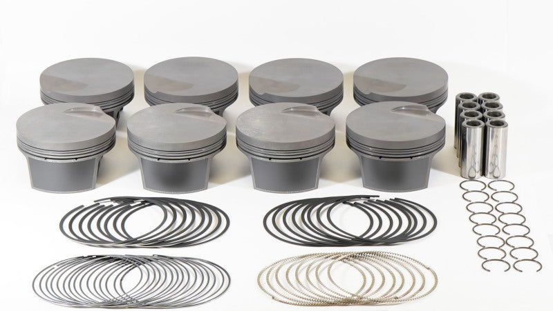 Mahle MS Piston Set SBF 408ci 4.030in Bore 4.000in Stroke 6.0in Rod .927 Pin -3cc 12.0 CR Set of 8-thumbmail-1