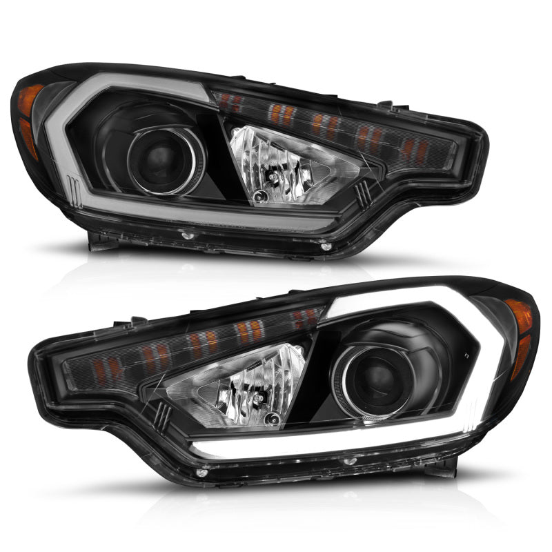 ANZO 2014-2016 Kia Forte Projector Headlights w/ Light Bar Black Housing w/ DRL-thumbmail-2
