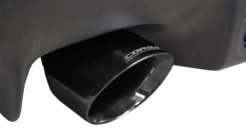 Corsa 08-14 Mitsubishi Lancer Evolution X Sedan 2.0L Black Sport Dual Rear Cat-Back Exhaust-thumbmail-2